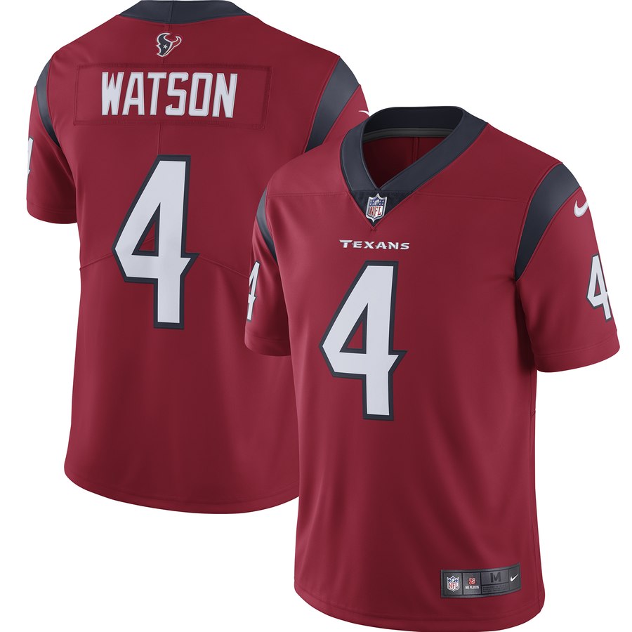 Personalized Texans 4 Deshaun Watson Red Youth New 2019 Untouchable Limited Jersey