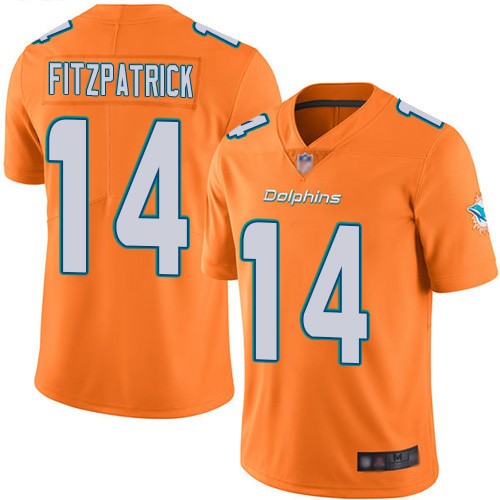 Personalized Dolphins 14 Ryan Fitzpatrick Orange Untouchable Limited Jersey
