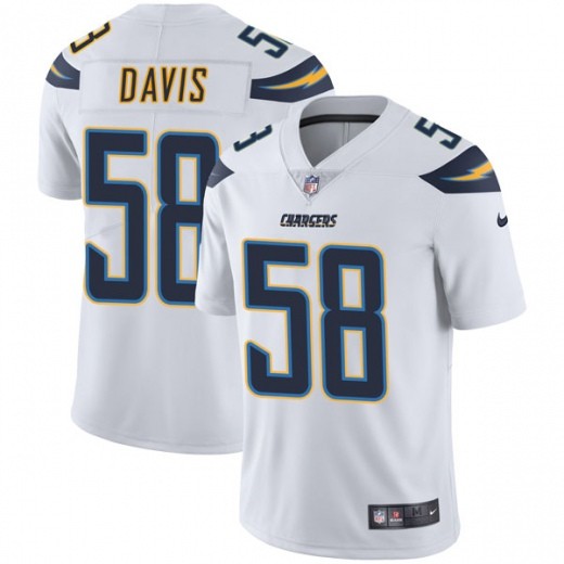 Personalized Chargers 58 Thomas Davis White Untouchable Limited Jesrey