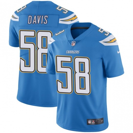Personalized Chargers 58 Thomas Davis Light Blue Untouchable Limited Jesrey