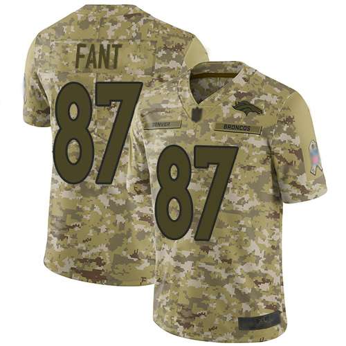 Personalized Broncos #87 Noah Fant Camo Men’s Stitched Football Limited 2018 Salute To Service Jersey