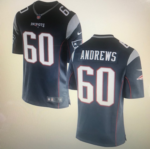 Personalized Men’s New England Patriots #60 Andrews Navy Limited Jersey