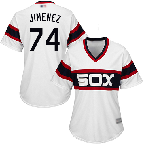 Personalized White Sox #74 Eloy Jimenez White Alternate Home Women’s Stitched Baseball Jersey