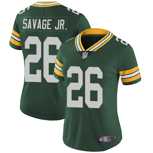 Personalized Packers #26 Darnell Savage Jr. Green Team Color Women’s Stitched Football Untouchable Limited Jersey