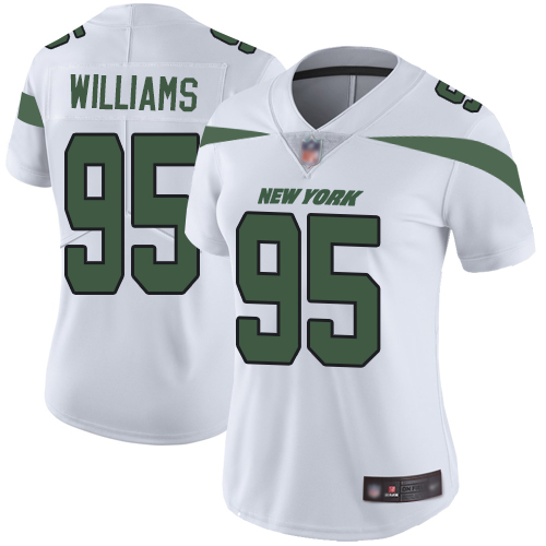 Personalized Jets #95 Quinnen Williams White Women’s Stitched Football Untouchable Limited Jersey