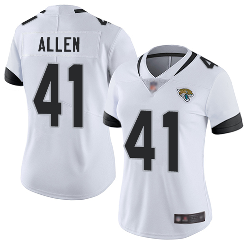 Personalized Jaguars #41 Josh Allen White Women’s Stitched Football Untouchable Limited Jersey