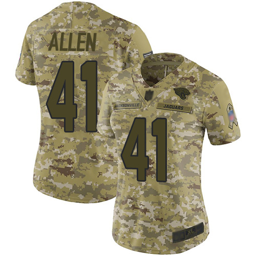Personalized Jaguars #41 Josh Allen Camo Women’s Stitched Football Limited 2018 Salute to Service Jersey