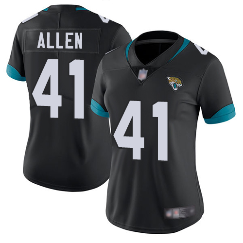Personalized Jaguars #41 Josh Allen Black Team Color Women’s Stitched Football Untouchable Limited Jersey