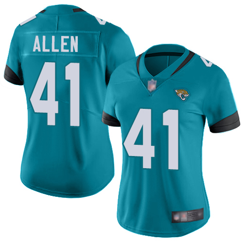 Personalized Jaguars #41 Josh Allen Teal Green Alternate Women’s Stitched Football Untouchable Limited Jersey