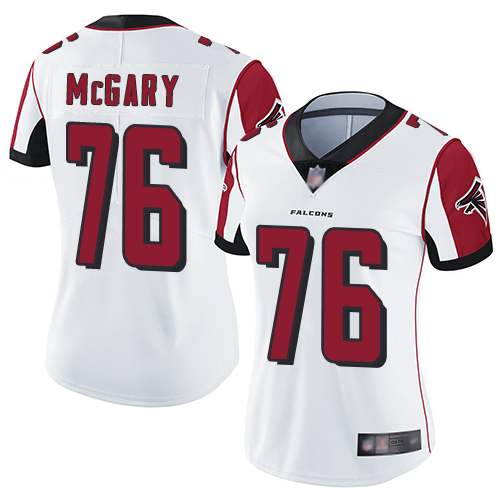 Personalized Falcons #76 Kaleb McGary White Women’s Stitched Football Untouchable Limited Jersey