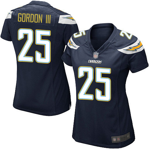 Personalized Chargers #25 Melvin Gordon III Navy Blue Team Color Women’s Stitched Football New Elite Jersey