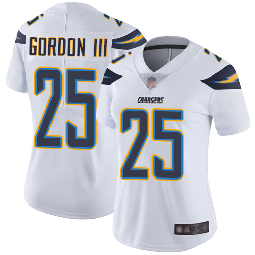 Personalized Chargers #25 Melvin Gordon III White Women’s Stitched Football Untouchable Limited Jersey