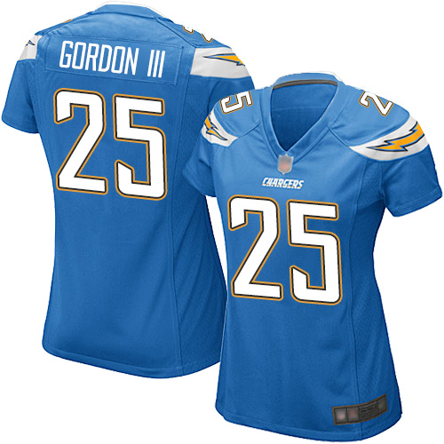 Personalized Chargers #25 Melvin Gordon III Electric Blue Alternate Women’s Stitched Football New Elite Jersey