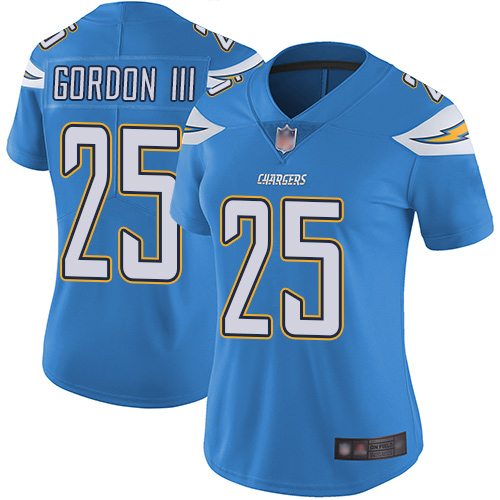 Personalized Chargers #25 Melvin Gordon III Electric Blue Alternate Women’s Stitched Football Untouchable Limited Jersey