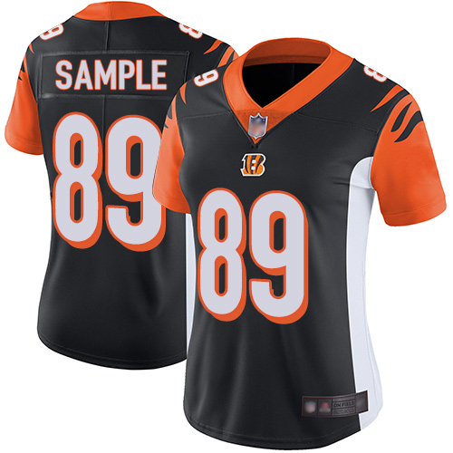 Personalized Bengals #89 Drew Sample Black Team Color Women’s Stitched Football Untouchable Limited Jersey