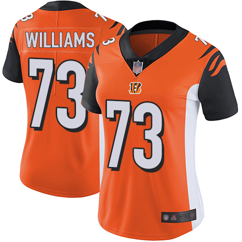 Personalized Bengals #73 Jonah Williams Orange Alternate Women’s Stitched Football Untouchable Limited Jersey