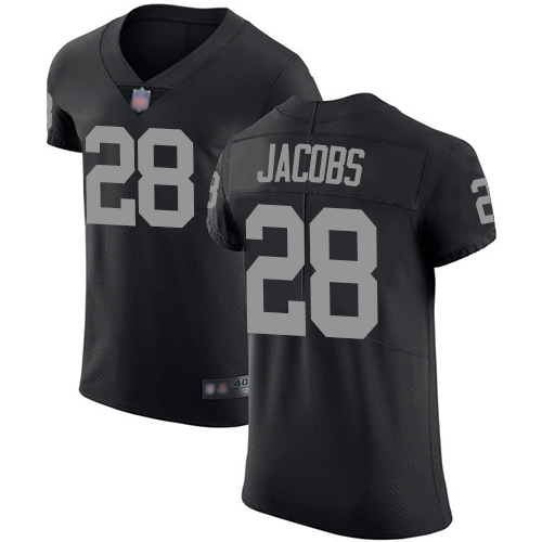Personalized Raiders #28 Josh Jacobs Black Team Color Men’s Stitched Football Untouchable Elite Jersey