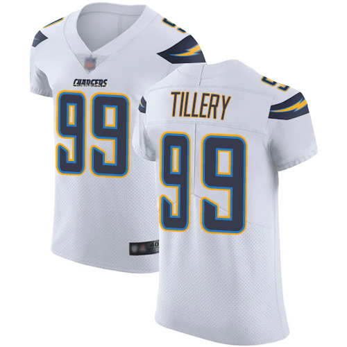 Personalized Chargers #99 Jerry Tillery White Men’s Stitched Football Untouchable Elite Jersey
