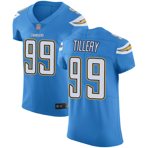 Personalized Chargers #99 Jerry Tillery Electric Blue Alternate Men’s Stitched Football Untouchable Elite Jersey