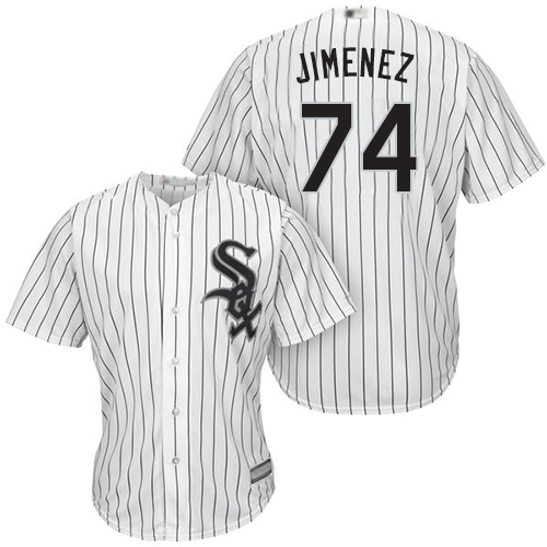 Personalized White Sox #74 Eloy Jimenez White(Black Strip) Cool Base Stitched Youth Baseball Jersey