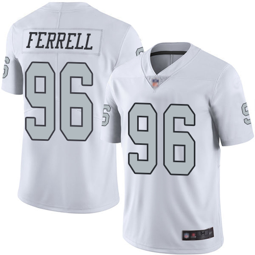Personalized Raiders #96 Clelin Ferrell White Youth Stitched Football Limited Rush Jersey