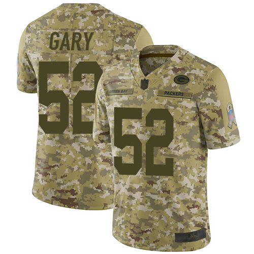 Personalized Packers #52 Rashan Gary Camo Youth Stitched Football Limited 2018 Salute to Service Jersey