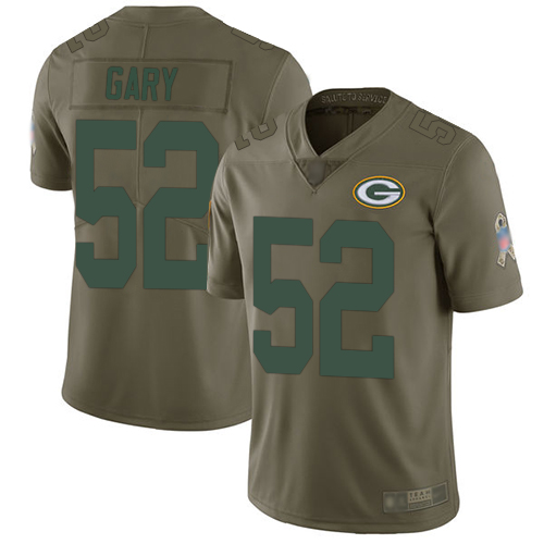 Personalized Packers #52 Rashan Gary Olive Youth Stitched Football Limited 2017 Salute to Service Jersey
