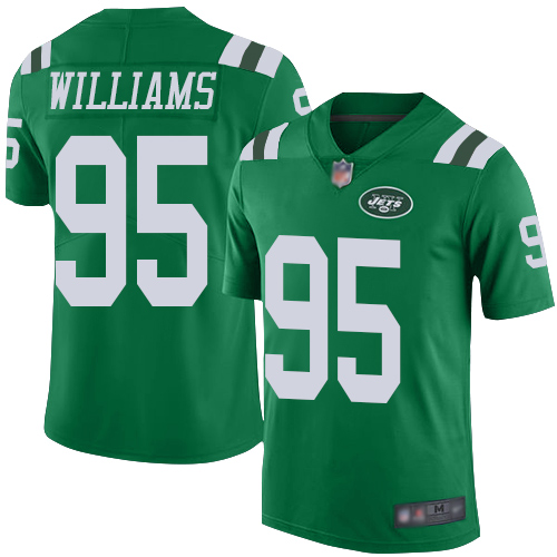 Personalized Jets #95 Quinnen Williams Green Youth Stitched Football Limited Rush Jersey