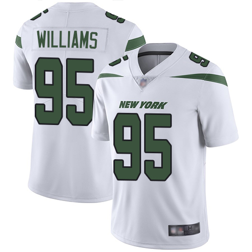 Personalized Jets #95 Quinnen Williams White Youth Stitched Football Untouchable Limited Jersey