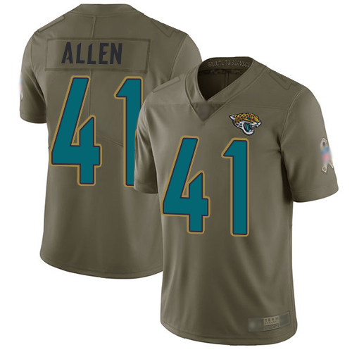 Personalized Jaguars #41 Josh Allen Olive Youth Stitched Football Limited 2017 Salute to Service Jersey