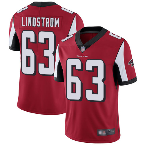 Personalized Falcons #63 Chris Lindstrom Red Team Color Youth Stitched Football Untouchable Limited Jersey