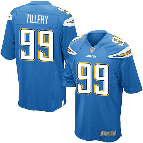 Personalized Chargers #99 Jerry Tillery Electric Blue Alternate Youth Stitched Football Elite Jersey