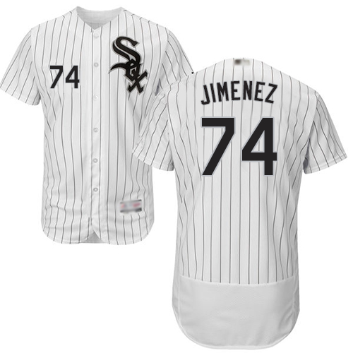 Personalized White Sox #74 Eloy Jimenez White(Black Strip) Flexbase Authentic Collection Stitched Baseball Jerseys