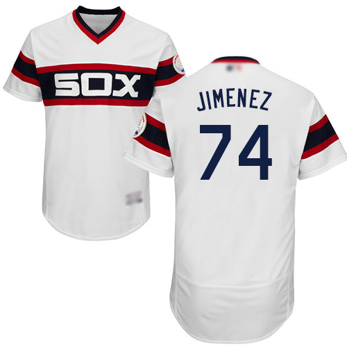 Personalized White Sox #74 Eloy Jimenez White Flexbase Authentic Collection Alternate Home Stitched Baseball Jerseys