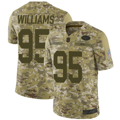 Personalized Jets #95 Quinnen Williams Camo Men’s Stitched Football Limited 2018 Salute To Service Jersey