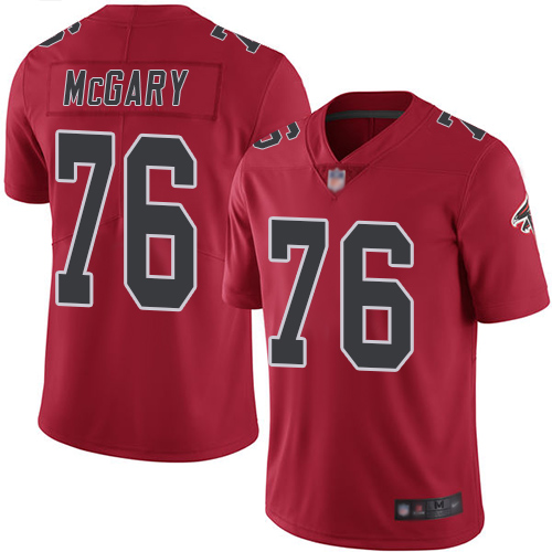 Personalized Falcons #76 Kaleb McGary Red Men’s Stitched Football Limited Rush Jersey
