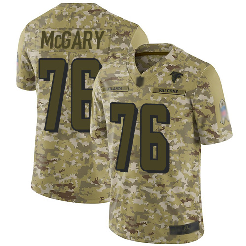 Personalized Falcons #76 Kaleb McGary Camo Men’s Stitched Football Limited 2018 Salute To Service Jersey