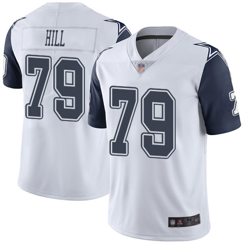 Personalized Cowboys #79 Trysten Hill White Men’s Stitched Football Limited Rush Jersey