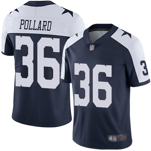 Personalized Cowboys #36 Tony Pollard Navy Blue Thanksgiving Men’s Stitched Football Untouchable Limited Throwback Jersey