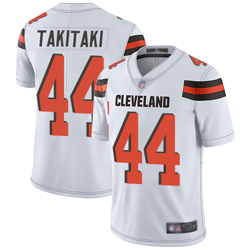 Personalized Browns #44 Sione Takitaki White Men’s Stitched Football Untouchable Limited Jersey