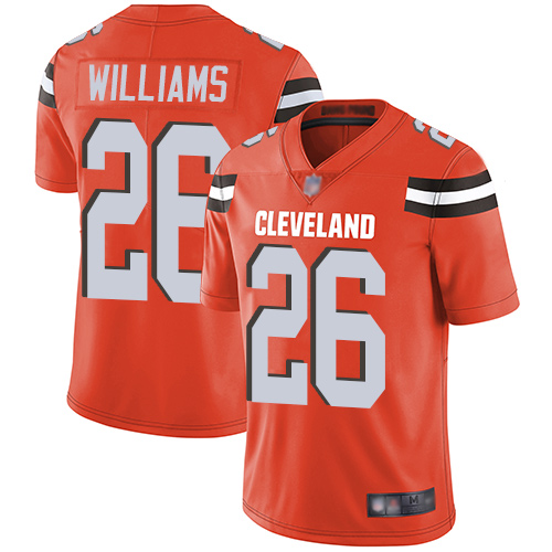 Personalized Browns #26 Greedy Williams Orange Alternate Men’s Stitched Football Untouchable Limited Jersey