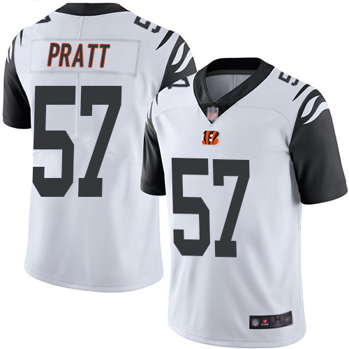 Personalized Bengals #57 Germaine Pratt White Men’s Stitched Football Limited Rush Jersey