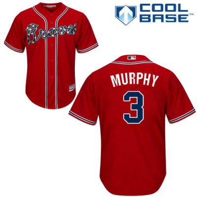 Personalized Youth Braves #3 Dale Murphy Red Alternate Cool Base Jersey