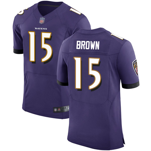Personalized Ravens #15 Marquise Brown Purple Team Color Men’s Stitched Football Untouchable Elite Jersey