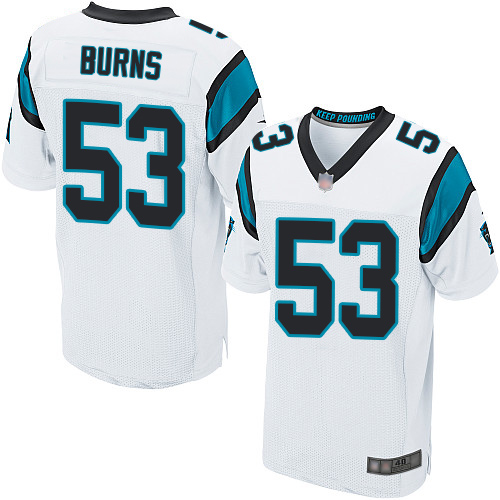 Personalized Panthers #53 Brian Burns White Men’s Stitched Football Elite Jersey