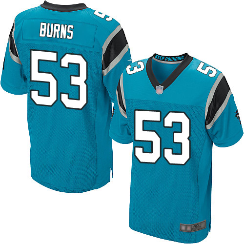 Personalized Panthers #53 Brian Burns Blue Alternate Men’s Stitched Football Elite Jersey