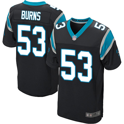 Personalized Panthers #53 Brian Burns Black Team Color Men’s Stitched Football Elite Jersey