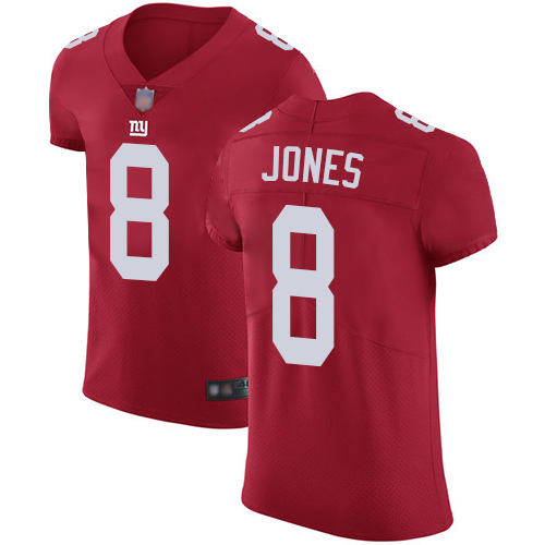 Personalized Giants #8 Daniel Jones Red Alternate Men’s Stitched Football Untouchable Elite Jersey