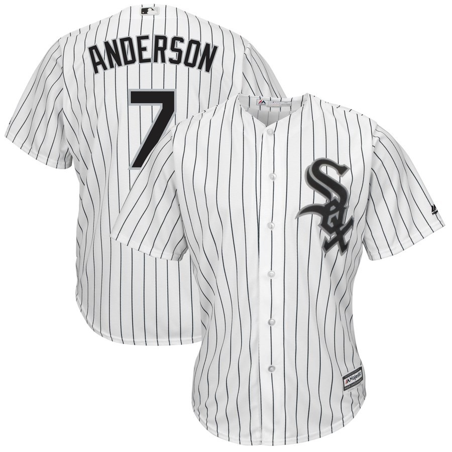 Personalized White Sox 7 Tim Anderson White Cool Base Jersey