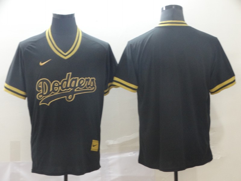 Personalized Royals Blank Black Gold Cooperstown Collection Legend V Neck Jersey